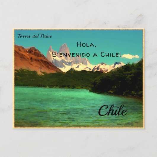 Persoonlijke Torres del Paine, Chili Briefkaart (Voorkant)