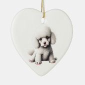 Persoonlijke Toy Poodle Puppy Keramisch Ornament (Rechts)
