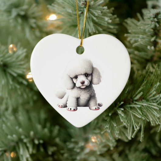 Persoonlijke Toy Poodle Puppy Keramisch Ornament (Boom)