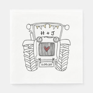 Persoonlijke Tractor Landelijke Trouwpapier Servet