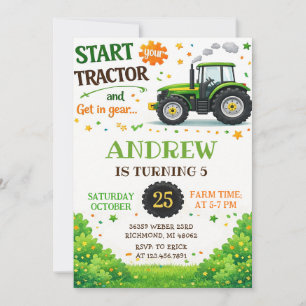 Persoonlijke Tractor Verjaardagsfeestje Kaart