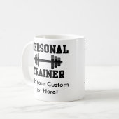 Persoonlijke trainer Black en White Dumbell Traini Koffiemok (Voorkant links)