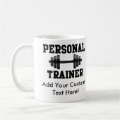 Persoonlijke trainer Black en White Dumbell Traini Koffiemok (Links)