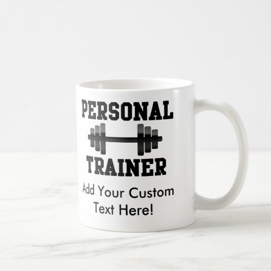 Persoonlijke trainer Black en White Dumbell Traini Koffiemok (Rechts)
