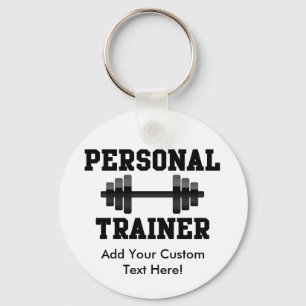Persoonlijke trainer Black en White Dumbell Traini Sleutelhanger
