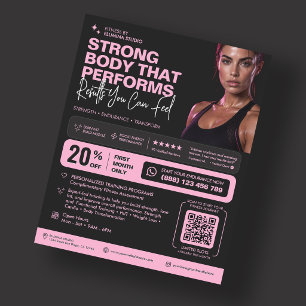 Persoonlijke Trainer Fitness Gym Instructeur Roze Flyer