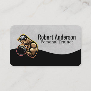 Persoonlijke Trainer Fitness Logo Gewichtheffe Visitekaartje