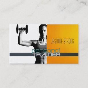 Persoonlijke trainer, fitness, vrouwen, dame, gym visitekaartje