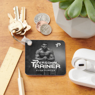 Persoonlijke trainer gepersonaliseerd sleutelhanger