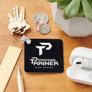 Persoonlijke trainer gepersonaliseerd sleutelhanger