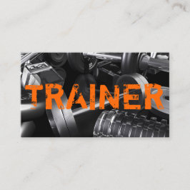 Persoonlijke trainer oefent fitness uit visitekaartje