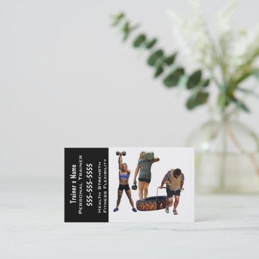 Persoonlijke trainer visitekaartje (Staand voorkant)