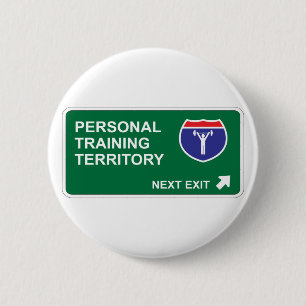 Persoonlijke training Volgende uitgang Ronde Button 5,7 Cm