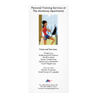 Persoonlijke trainingsbrochure met tarieven reclamekaart