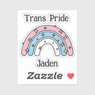 Persoonlijke Transgender Regenboog LGBTQIA+ Sticker