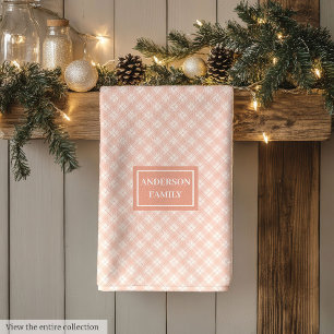 Persoonlijke trendy handdoek chic koraal plaid ont