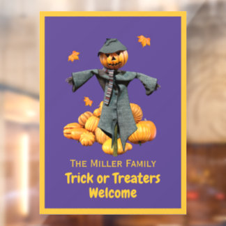 Persoonlijke 'Trick or Treaters Welcome' Raamsticker