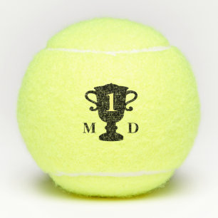 Persoonlijke trofee beker aangepaste monogram set tennisballen