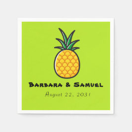 Persoonlijke tropische ananas bruiloft servetten