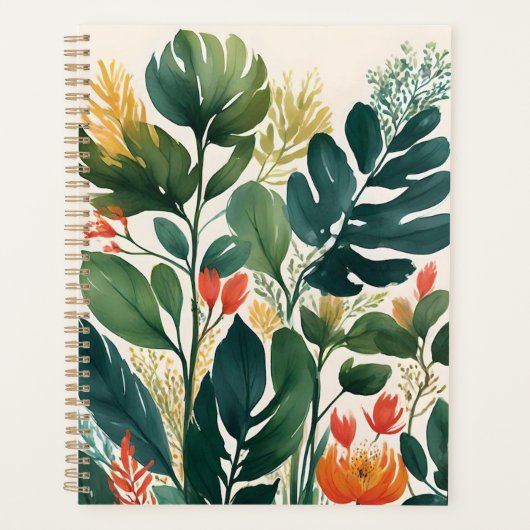 Persoonlijke Tropische Bloemendruk Planner (Voorkant)