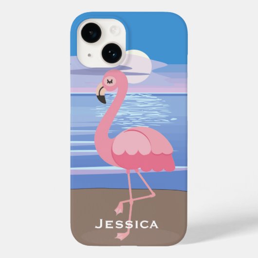 Persoonlijke tropische eilanden Flamingo Case-Mate iPhone Case (Achterkant)