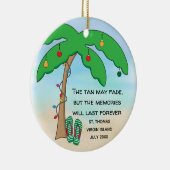 Persoonlijke Tropische Kerstmis Keramisch Ornament (Rechts)