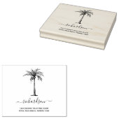 Persoonlijke tropische palboom moderne script 	rubberstempel (Gestempeld)
