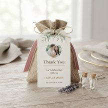 Persoonlijke trouwcadeautag | Rustieke botanische