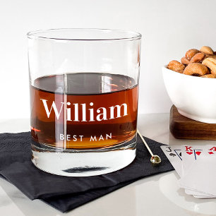Persoonlijke trouwe getuige van de bruidegom whisky glas