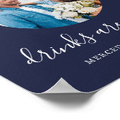 Persoonlijke trouwfoto met open bar in Navyblauw Poster (Hoek)