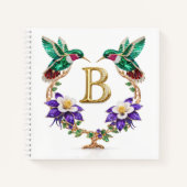 Persoonlijke trouwplanner met letter B en kolibrie Notitieboek (Voorkant)