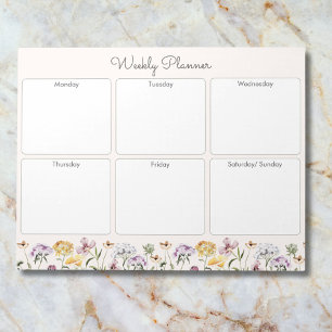 Persoonlijke Tuin met Wilde Bloemen Weekplanner Notitieblok