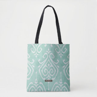 Persoonlijke Turquoise Ikat Pattern Bridesmaid Draagtas