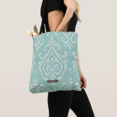 Persoonlijke Turquoise Ikat Pattern Bridesmaid Draagtas (Dichtbij)