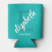 Persoonlijke Turquoise Team Bride Blikjeskoeler (Voorkant)