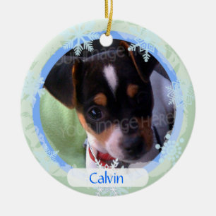 Persoonlijke tweeledige foto Lijst blauw en groen Keramisch Ornament