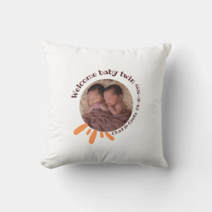 Persoonlijke tweeling baby foto kussen  
