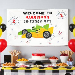 Persoonlijke Two Fast 2e verjaardag Raceauto Welko Spandoek