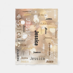 Persoonlijke Typografie Subway Art Bokeh Snowflake Fleece Deken