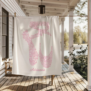 Persoonlijke typografie voor ballet schoenen fleece deken