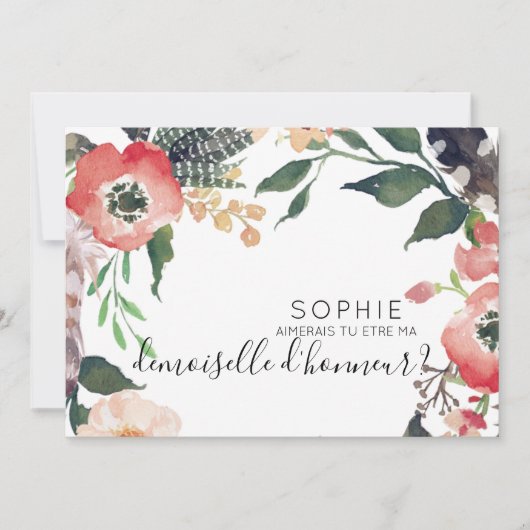 persoonlijke uitnodiging bruidsmeisje (Voorkant)