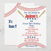Persoonlijke uitnodiging voor Baseball Baseball (Voorkant / Achterkant)