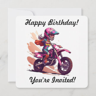 Persoonlijke uitnodiging voor meisjes-motocross