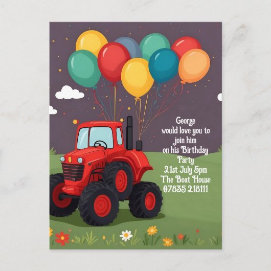 Persoonlijke uitnodiging voor verjaardagsfeestje. (Voorkant)