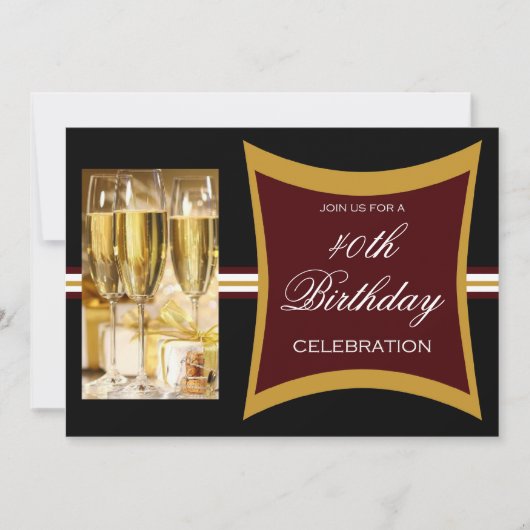 Persoonlijke uitnodigingen van de 40e verjaardag v (Voorkant)