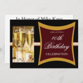 Persoonlijke uitnodigingen van de 40e verjaardag v (Voorkant / Achterkant)