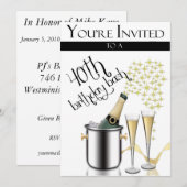 Persoonlijke uitnodigingen van de 40e verjaardag v (Voorkant / Achterkant)