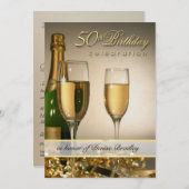 Persoonlijke uitnodigingen van de 50e verjaardag v (Voorkant / Achterkant)