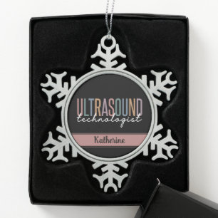 Persoonlijke Ultrasound-cadeautjes van de technolo Tin Sneeuwvlok Ornament