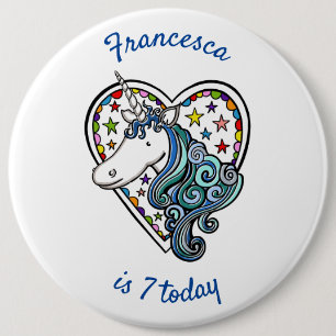 Persoonlijke Unicorn Birthday Button Badge
